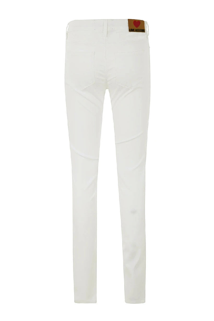 Love Moschino Jeans Denim White Woman