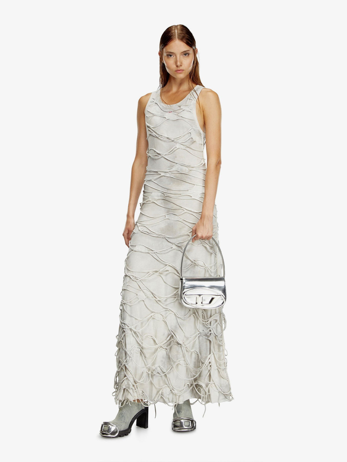 Diesel 1DR Shoulder Bag Silver