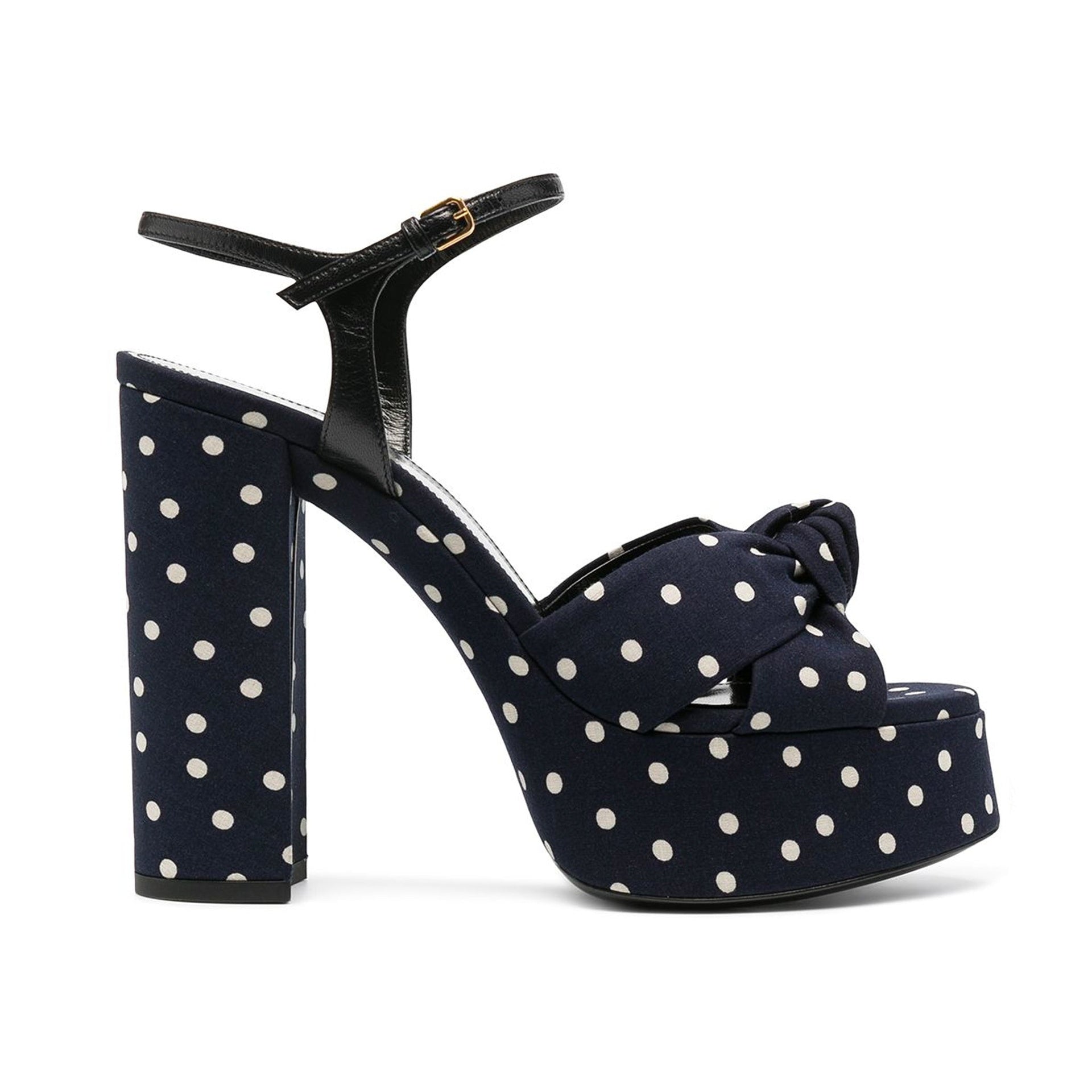 Saint Laurent Bianca Polka-Dot Sandals