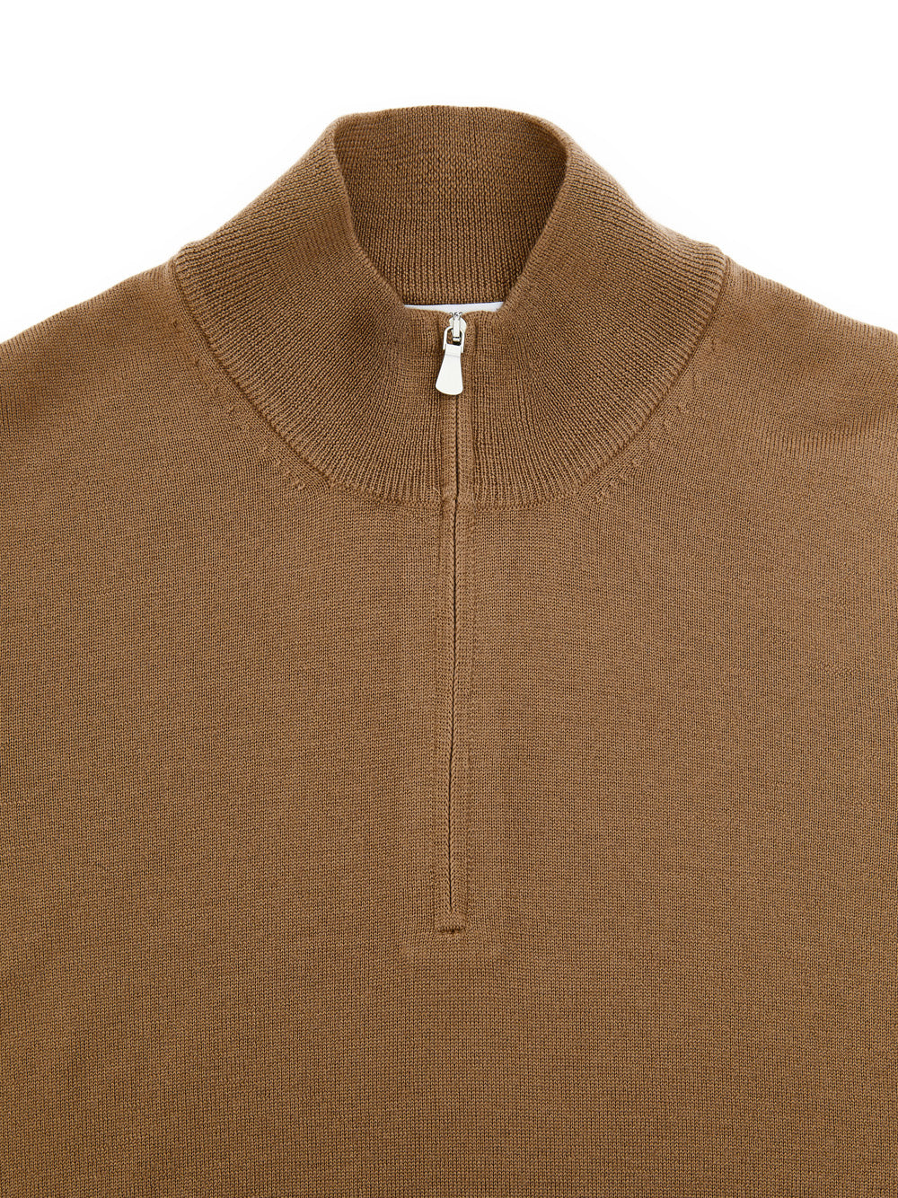 Gran Sasso Brown Wool Half-Zip Mock Sweater