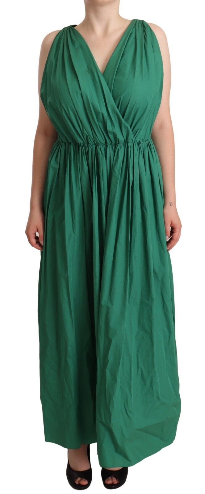 Robe trapèze élégante sans manches vert foncé Dolce &amp; Gabbana