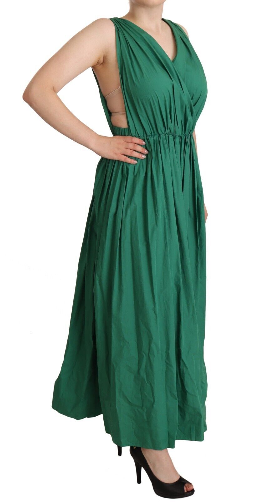 Robe trapèze élégante sans manches vert foncé Dolce &amp; Gabbana