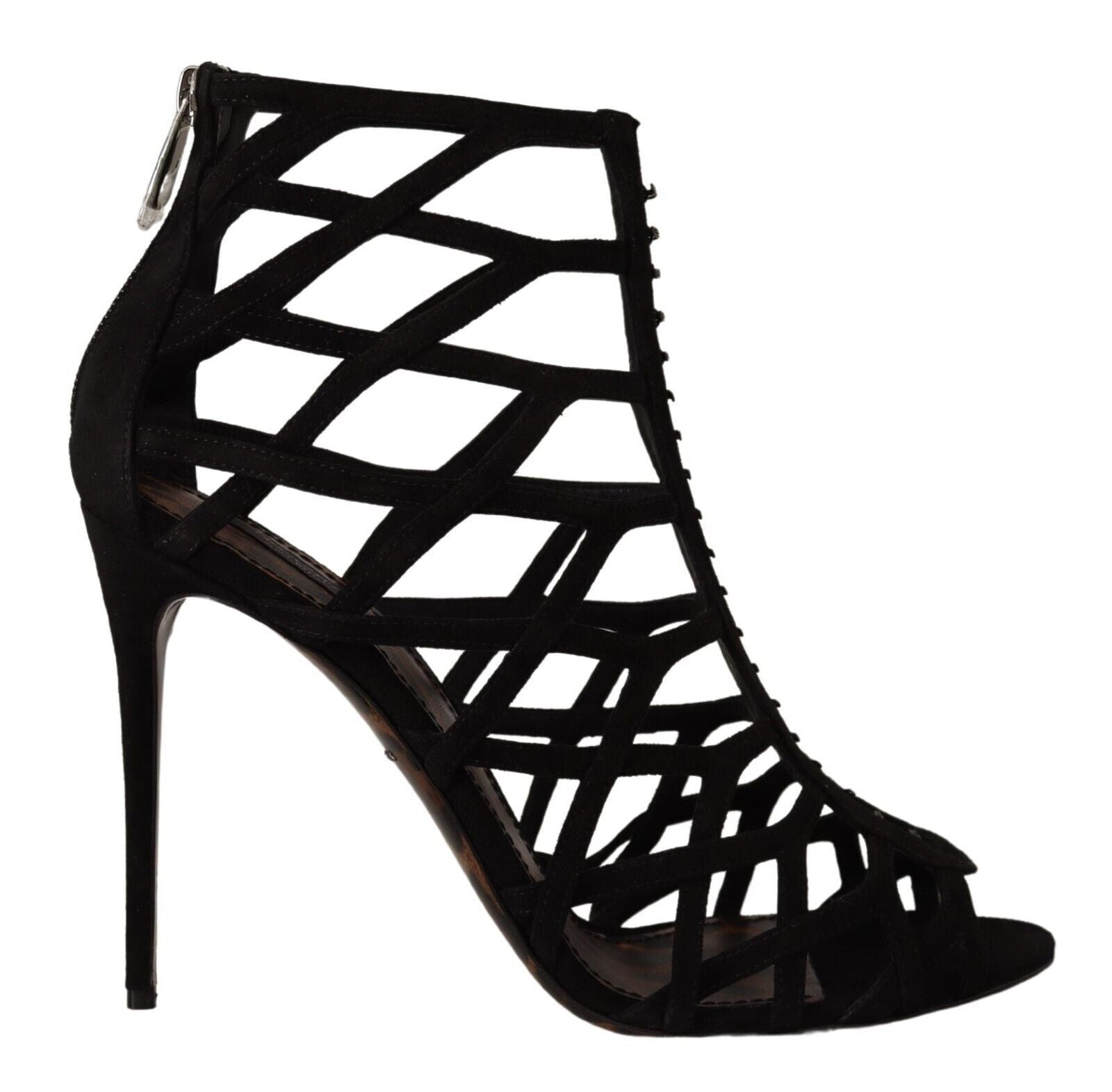 Sandales à talons en daim noir élégantes Dolce &amp; Gabbana