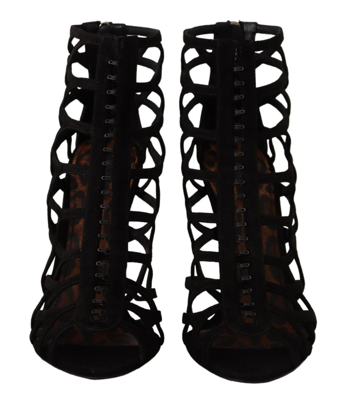 Dolce &amp; Gabbana Elegante schwarze Wildleder-Sandalen mit Absatz
