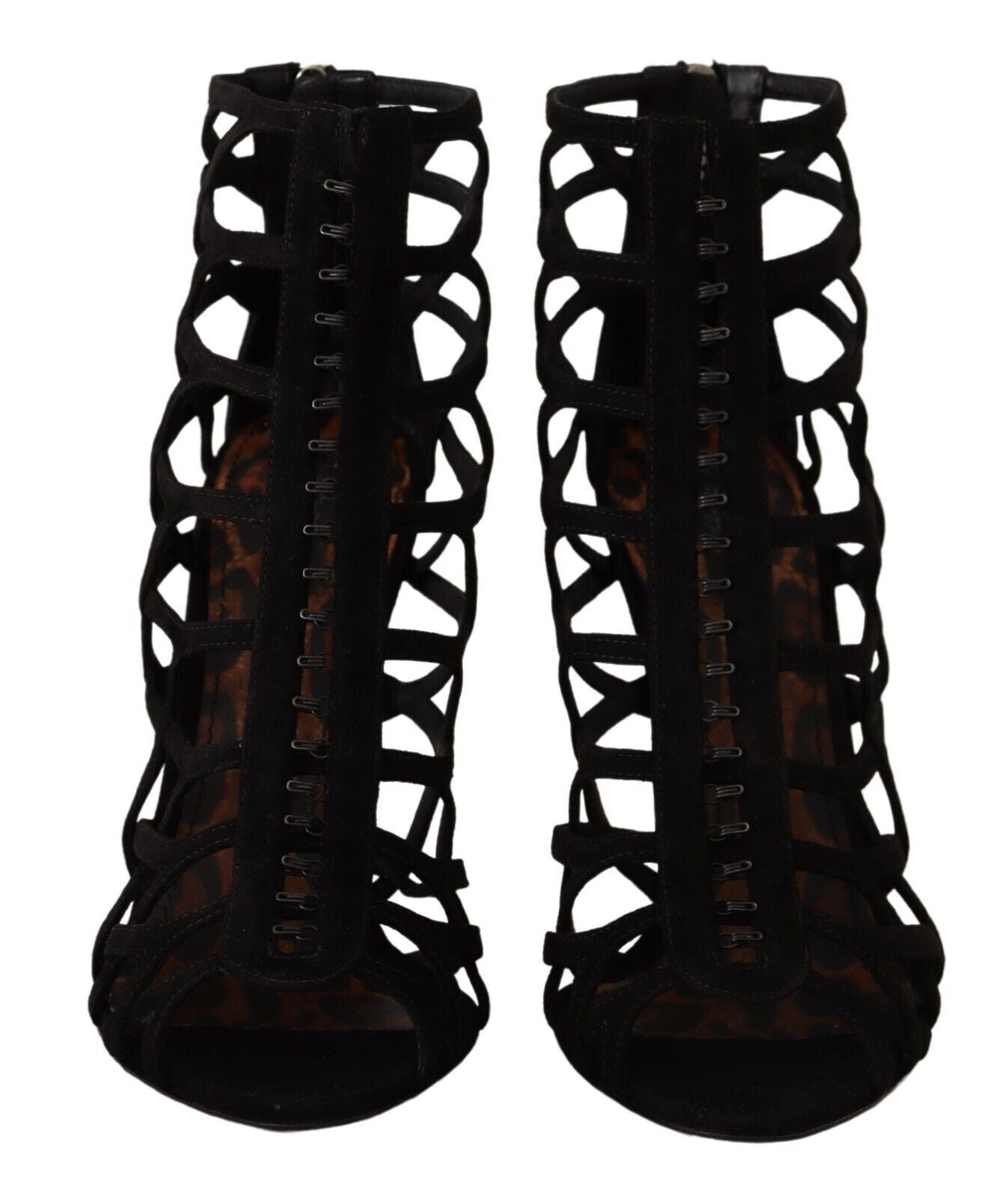 Sandales à talons en daim noir élégantes Dolce &amp; Gabbana