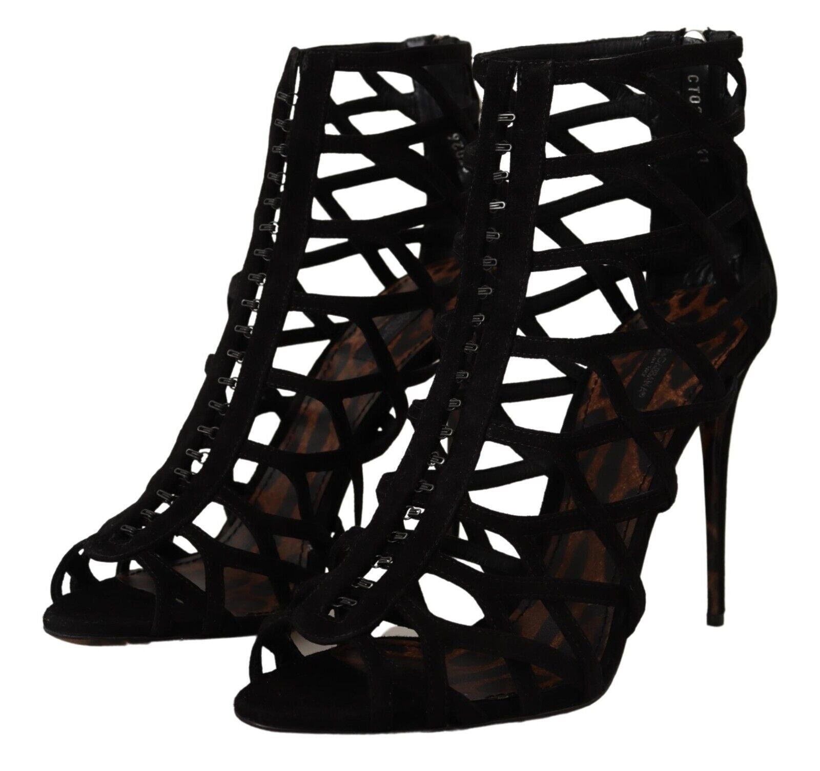 Sandales à talons en daim noir élégantes Dolce &amp; Gabbana