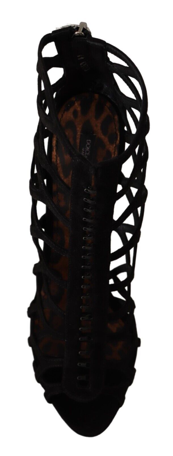 Dolce &amp; Gabbana Elegante schwarze Wildleder-Sandalen mit Absatz
