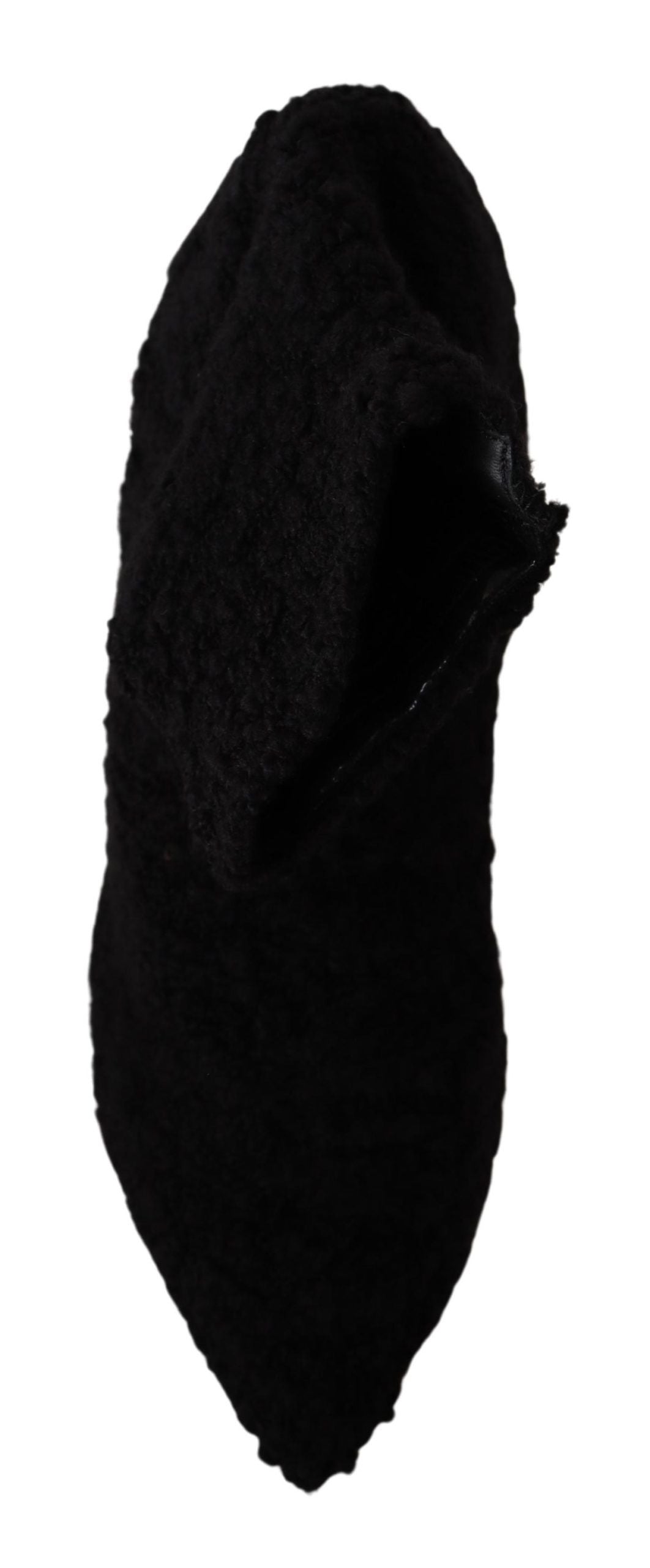 Dolce &amp; Gabbana Elegante schwarze Viskosestiefel mit halbhoher Wade