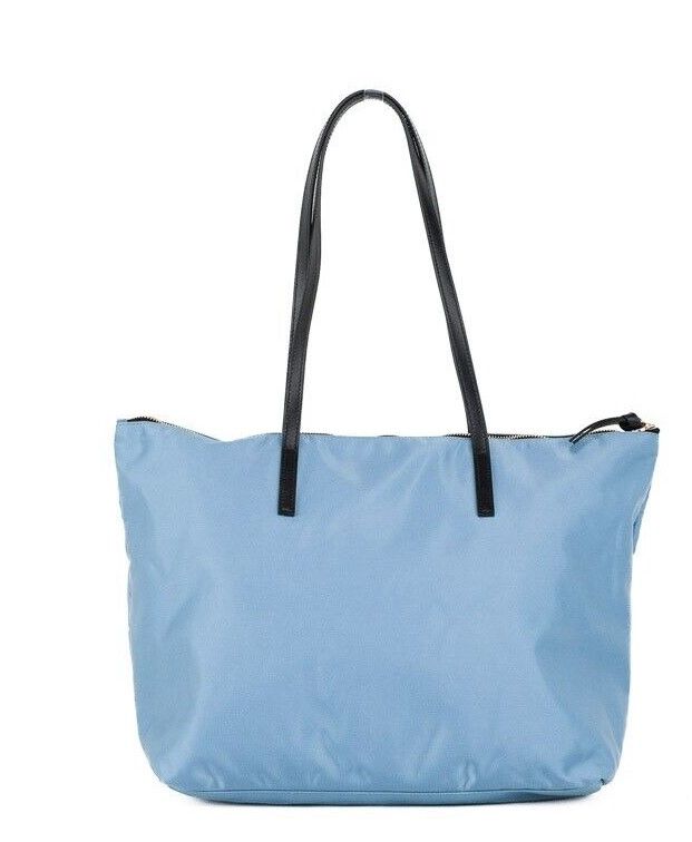 Sac fourre-tout Versace Portuna Medusa de taille moyenne en nylon et cuir bleu bleuet