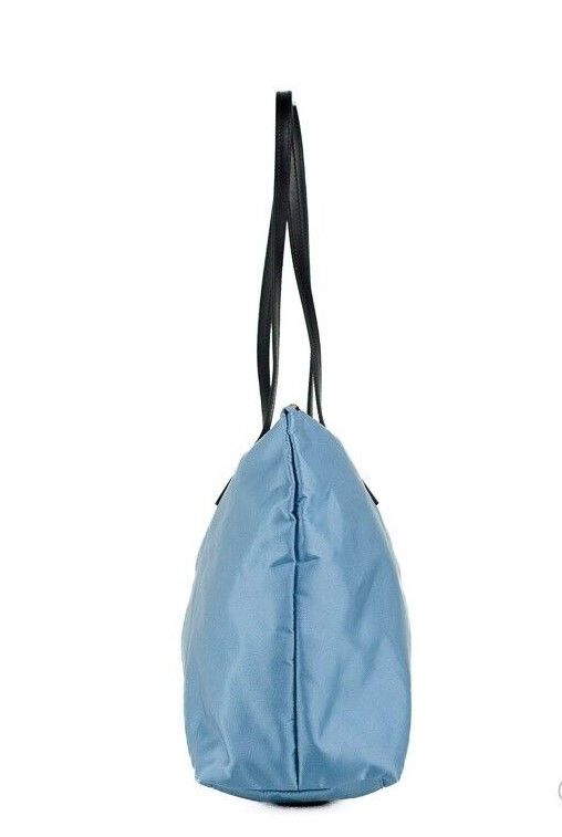 Sac fourre-tout Versace Portuna Medusa de taille moyenne en nylon et cuir bleu bleuet