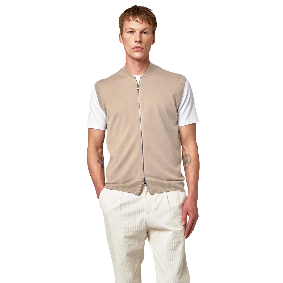 Alpha Studio Vest Beige Man