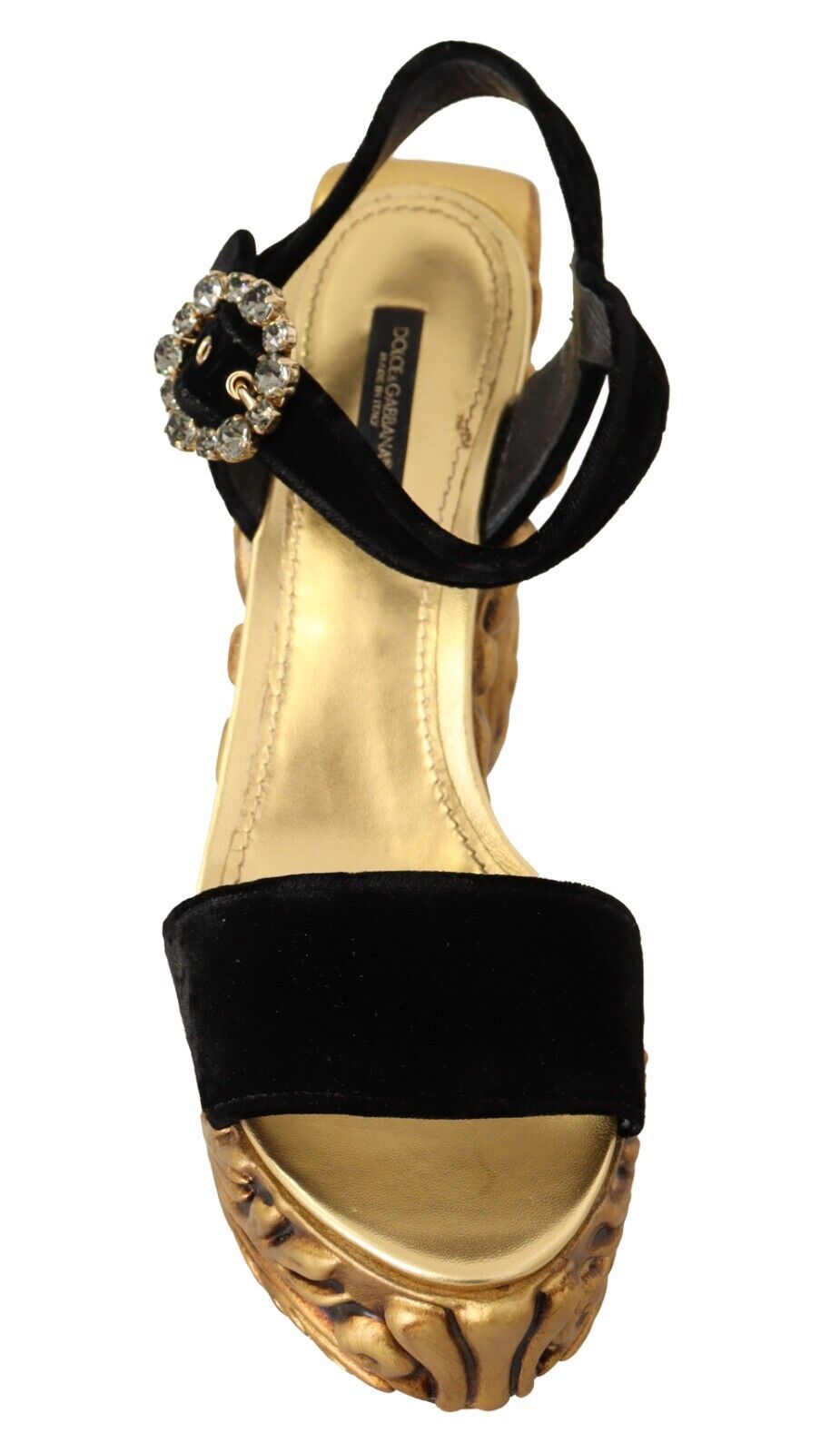 Escarpins baroques en velours Dolce &amp; Gabbana en noir et or