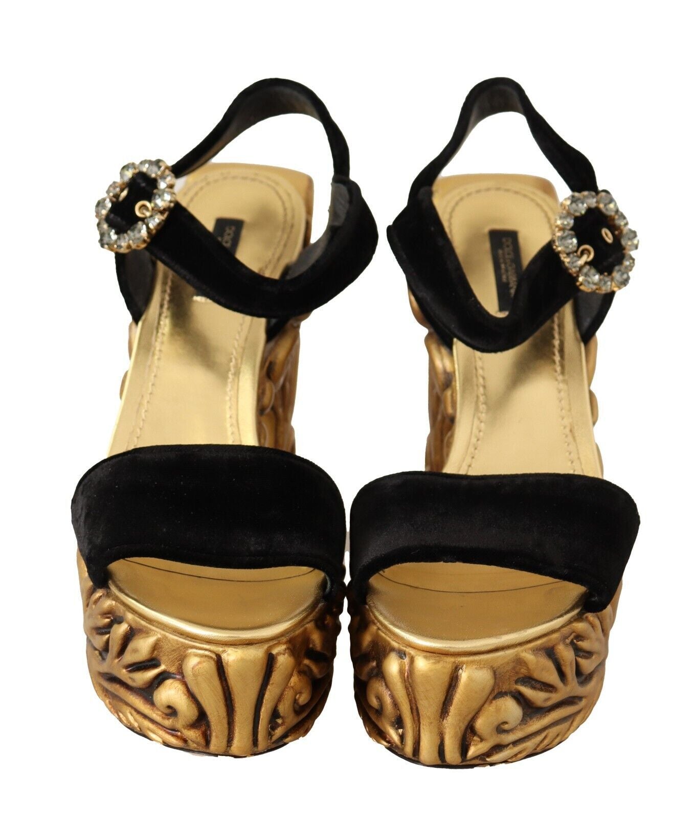 Escarpins baroques en velours Dolce &amp; Gabbana en noir et or