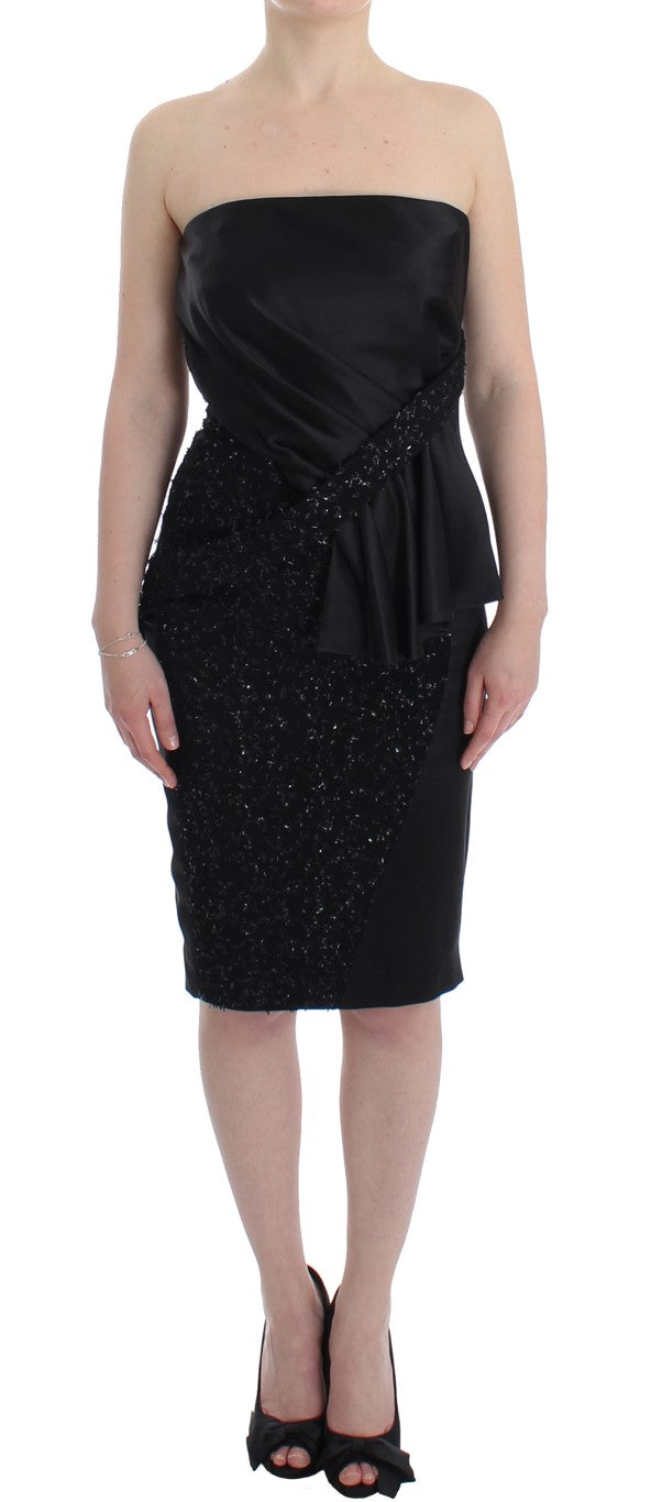 Robe noire élégante sans bretelles Masha Ma