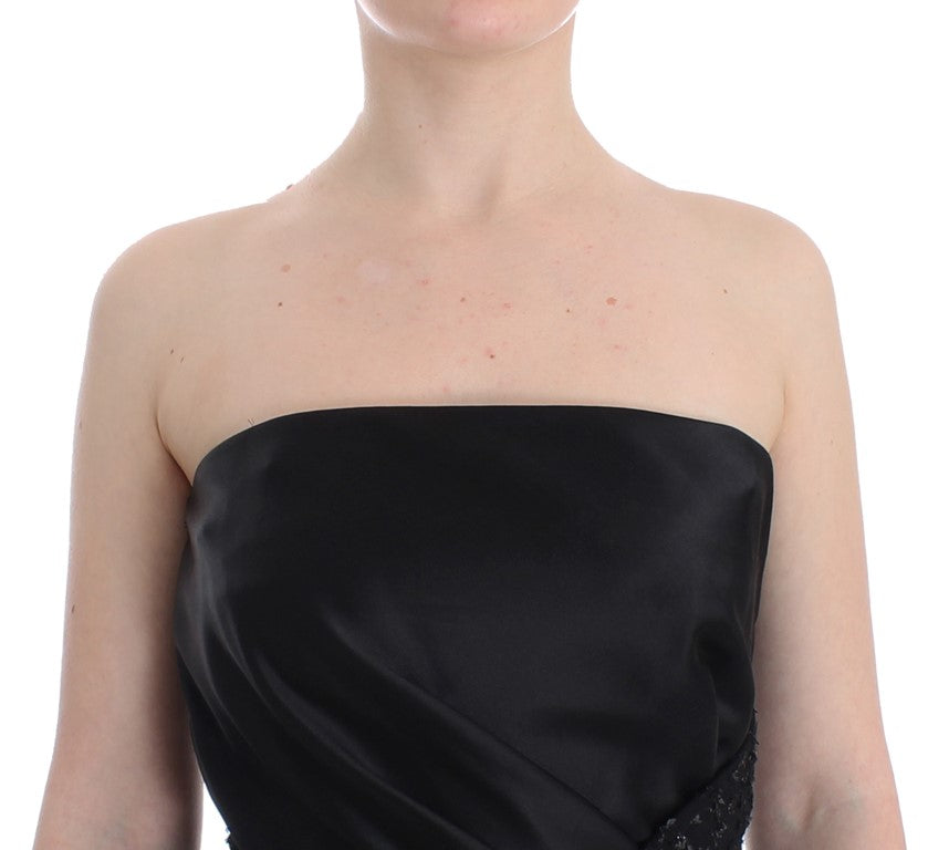 Robe noire élégante sans bretelles Masha Ma