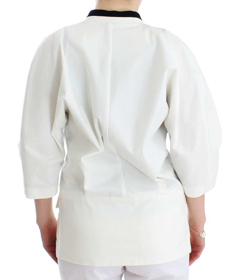 Blazer chic en coton mélangé blanc Andrea Pompilio