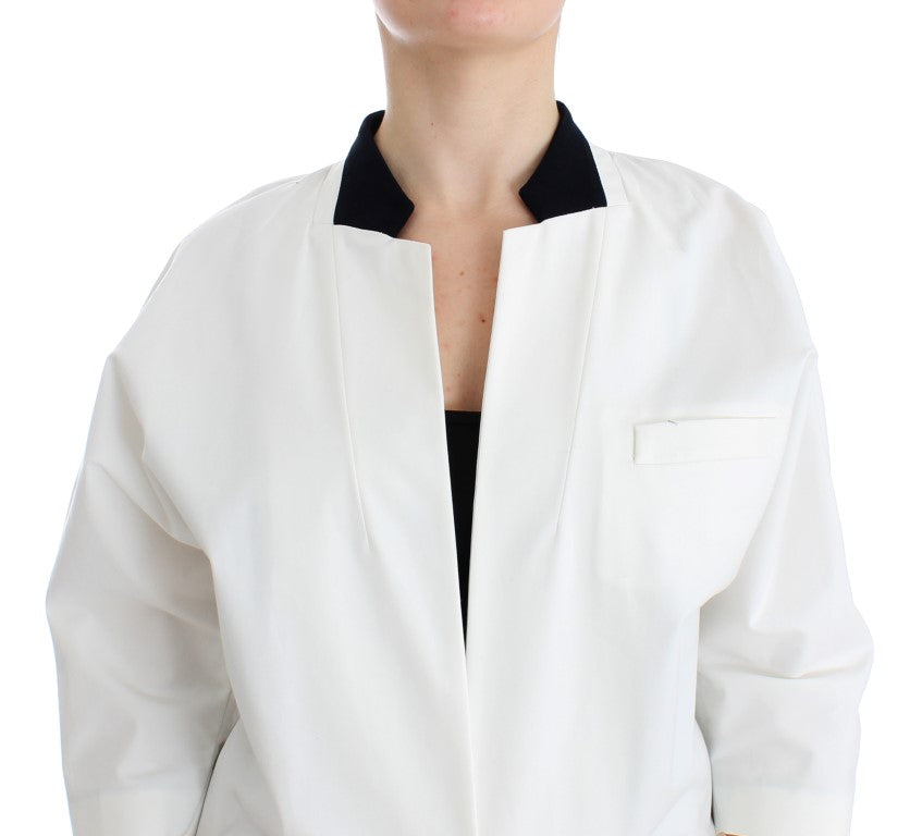 Blazer chic en coton mélangé blanc Andrea Pompilio