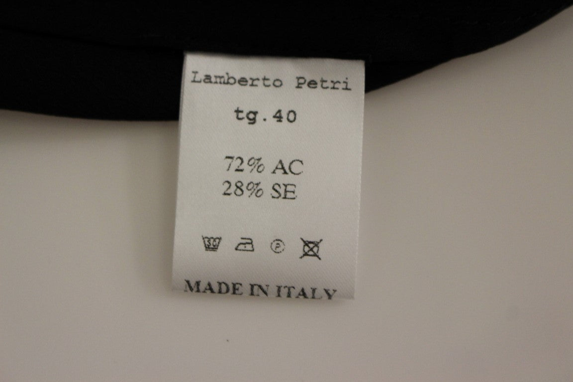 Robe droite élégante en mélange de soie Lamberto Petri, noire et jaune