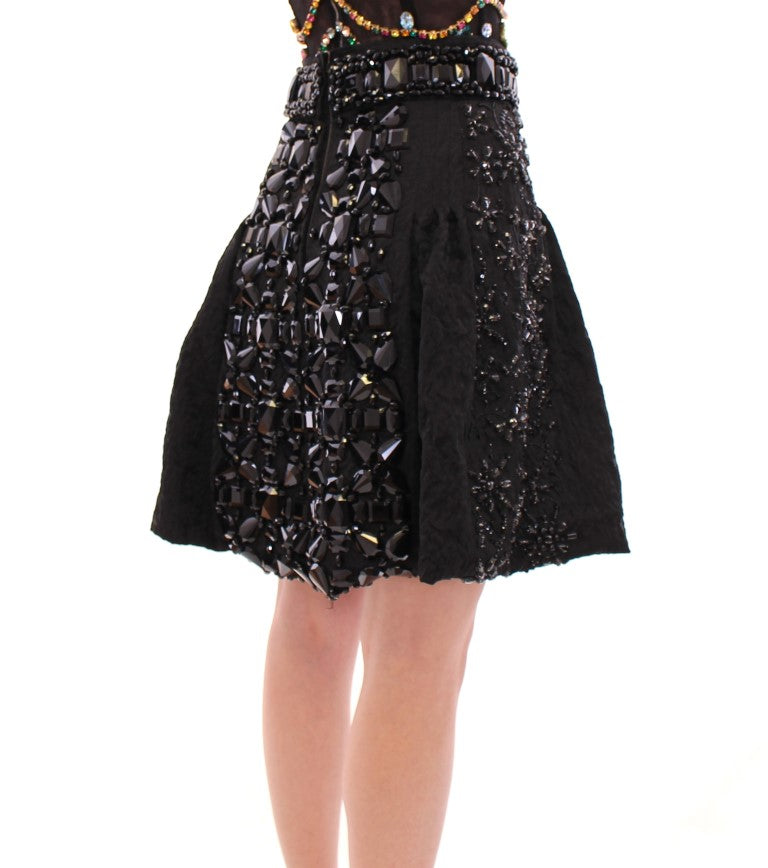 Jupe Masterpiece noire ornée de cristaux Dolce &amp; Gabbana