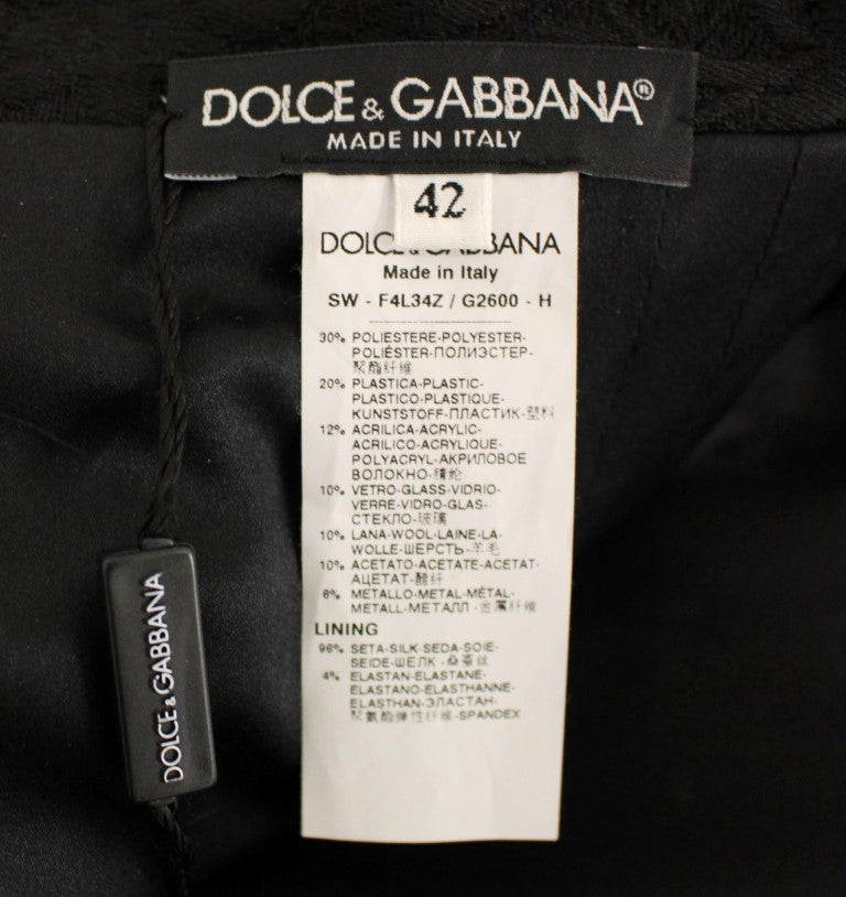 Jupe Masterpiece noire ornée de cristaux Dolce &amp; Gabbana