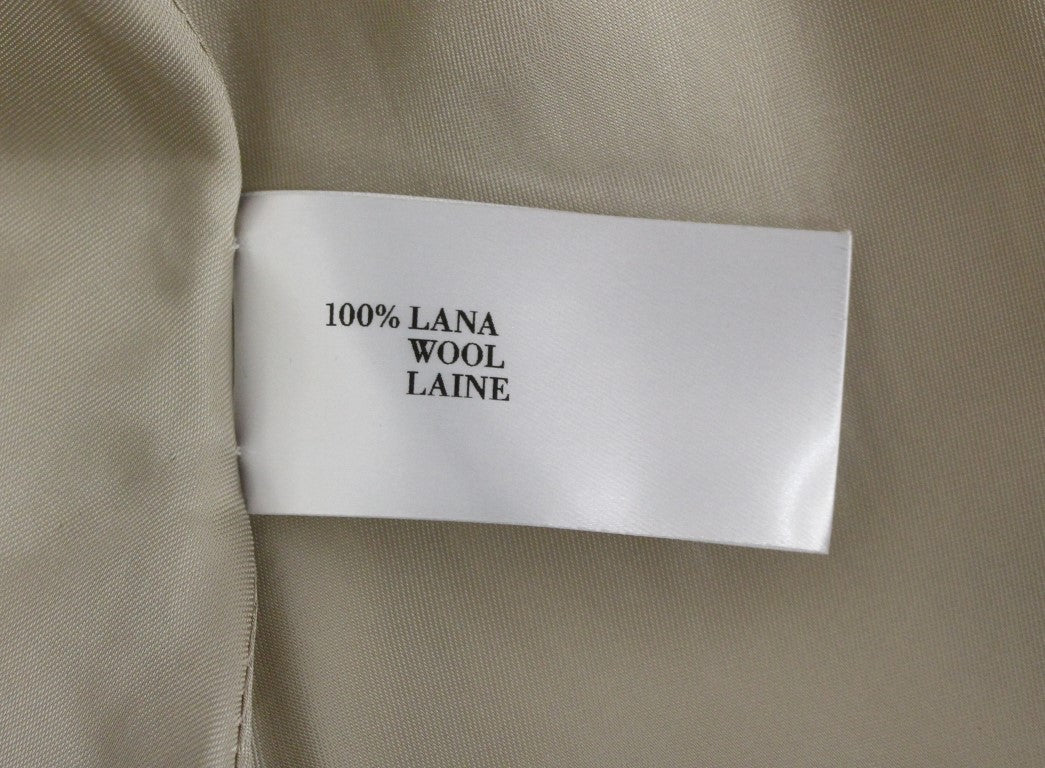 Andrea Incontri - Élégante robe droite en laine blanche à imprimé gris