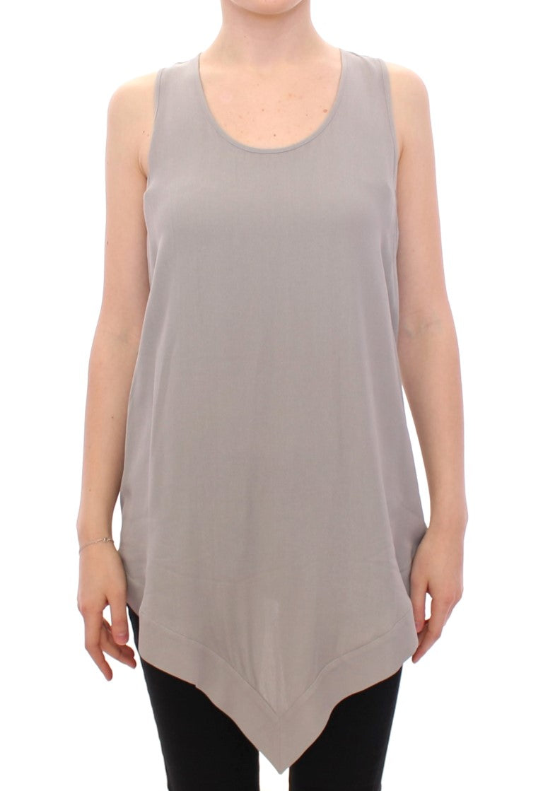 Haut élégant en viscose grise Comeforbreakfast – Style intemporel