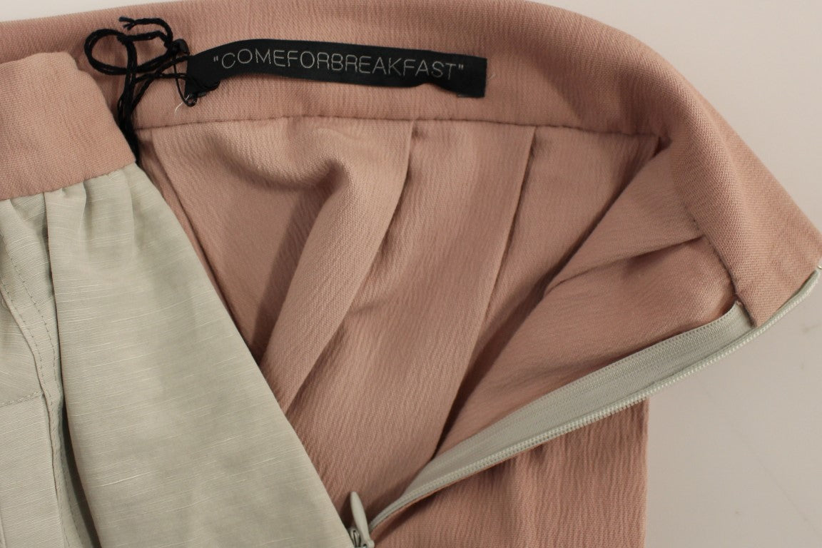 Jupe plissée élégante jusqu'aux genoux Comeforbreakfast en rose et gris
