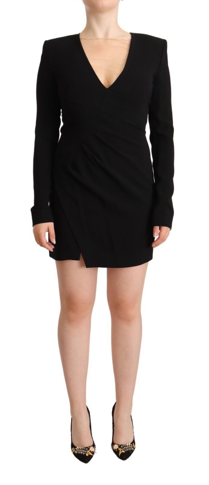 Mini-robe noire élégante à col en V Dsquared²