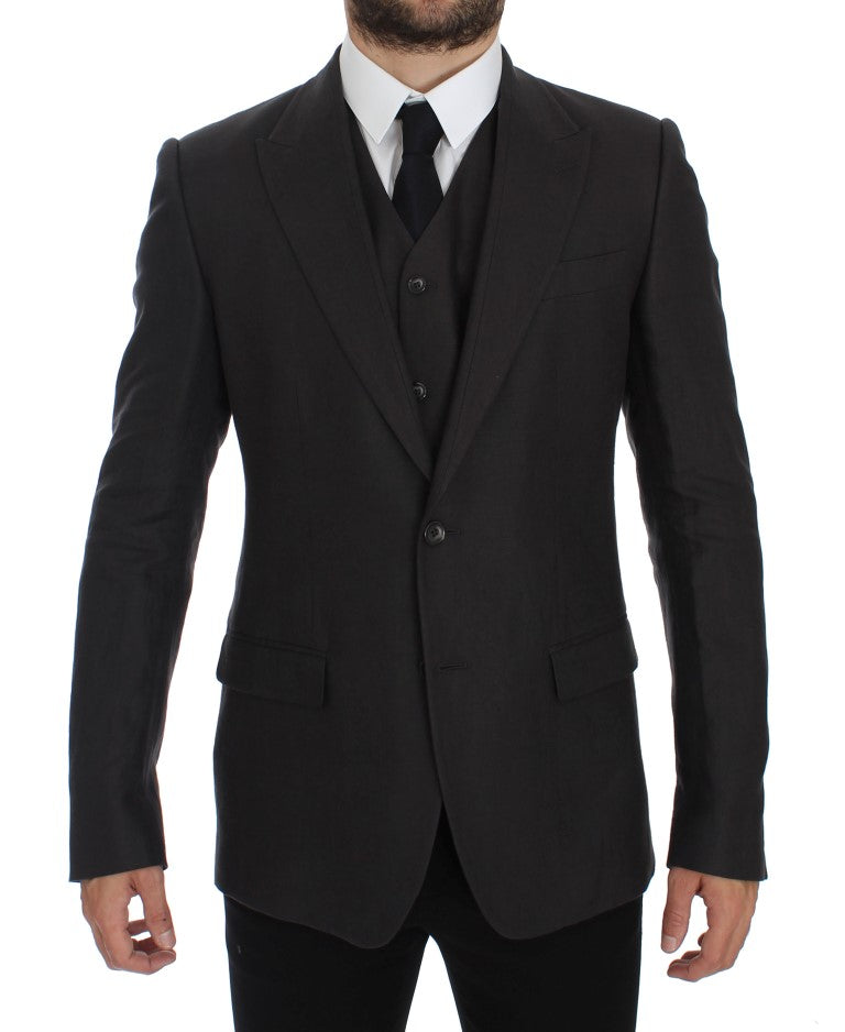 Blazer et gilet élégants en lin gris Dolce &amp; Gabbana