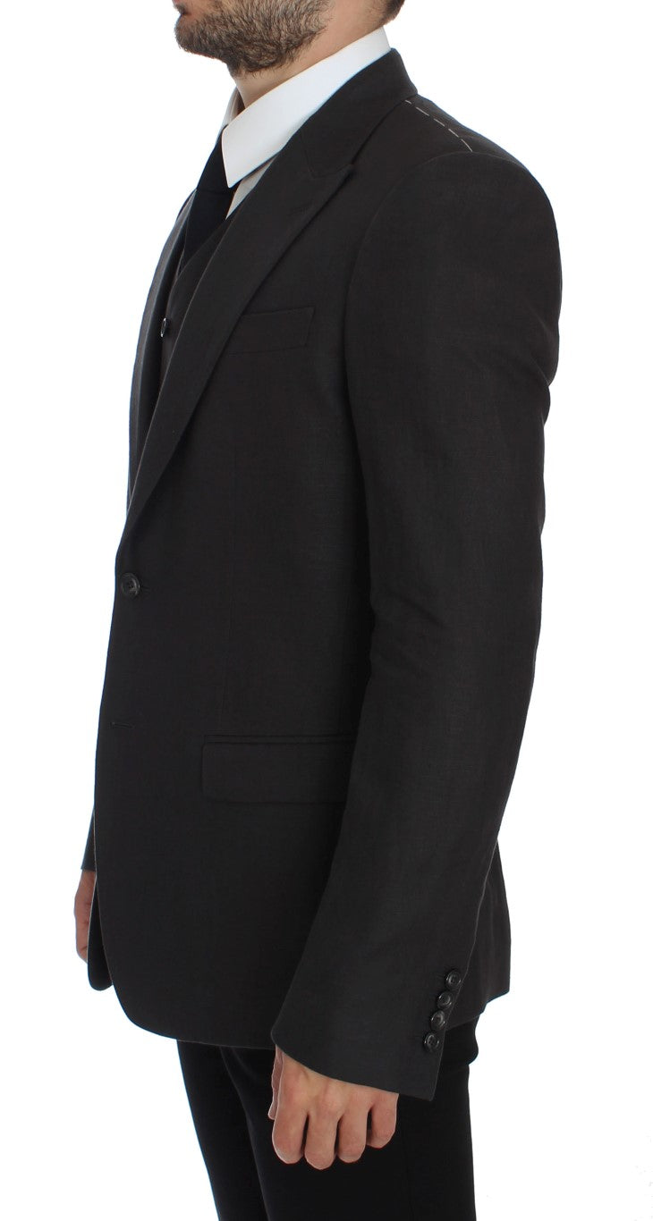 Blazer et gilet élégants en lin gris Dolce &amp; Gabbana