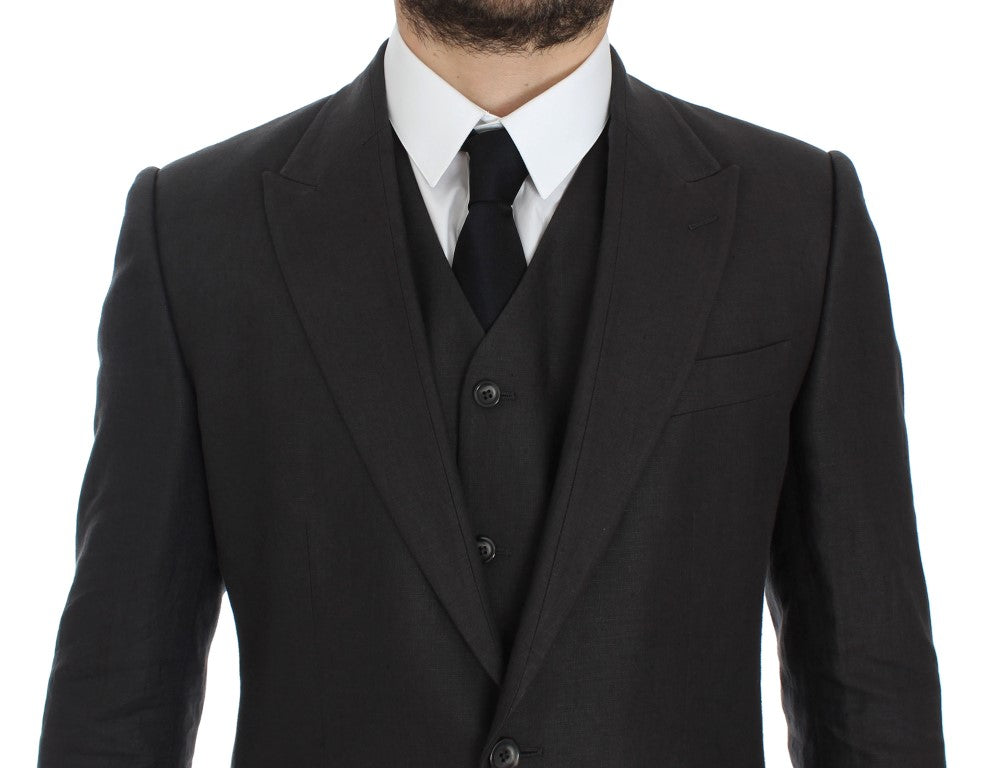 Blazer et gilet élégants en lin gris Dolce &amp; Gabbana