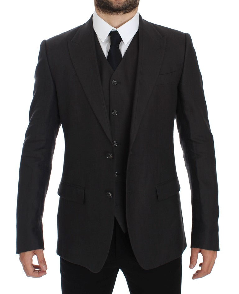 Blazer et gilet élégants en lin gris Dolce &amp; Gabbana