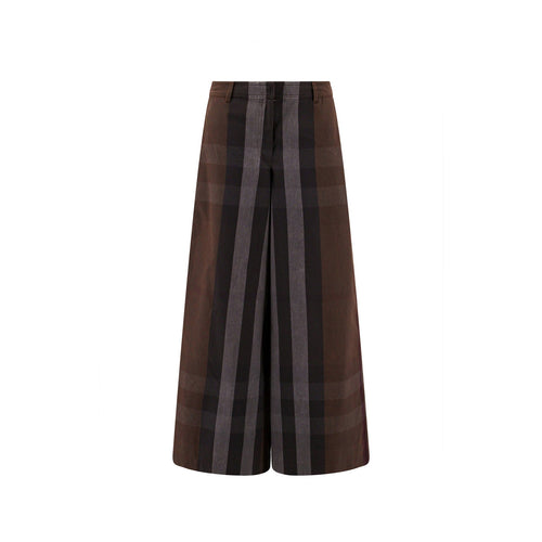 Burberry Checked Wide Leg Canvas Pants – Siebentaschen