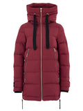 Burgundy Padded Down Jacket with Gold Zip by Moose Knuckles