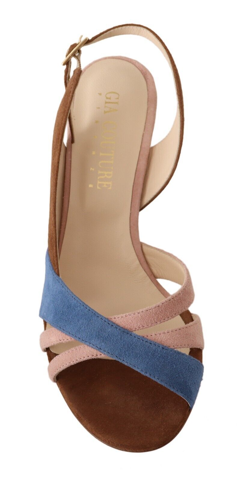 GIA COUTURE Sandales chics à talon et bride arrière en daim multicolore