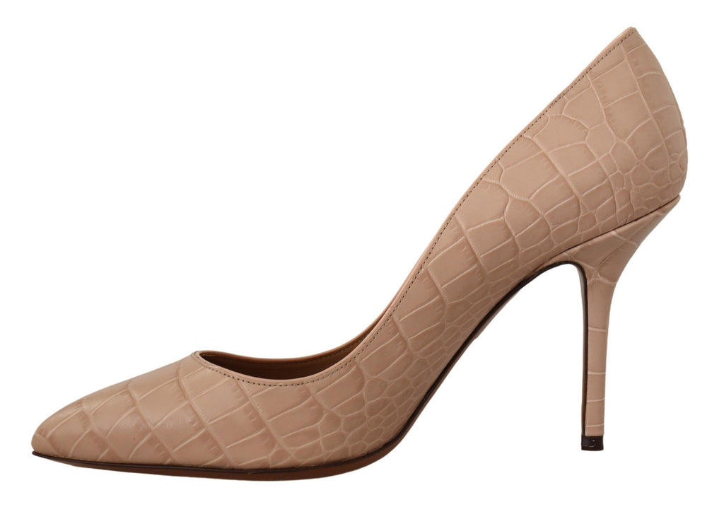 Dolce &amp; Gabbana Elegante Kitten Heels Pumps aus nacktem Leder