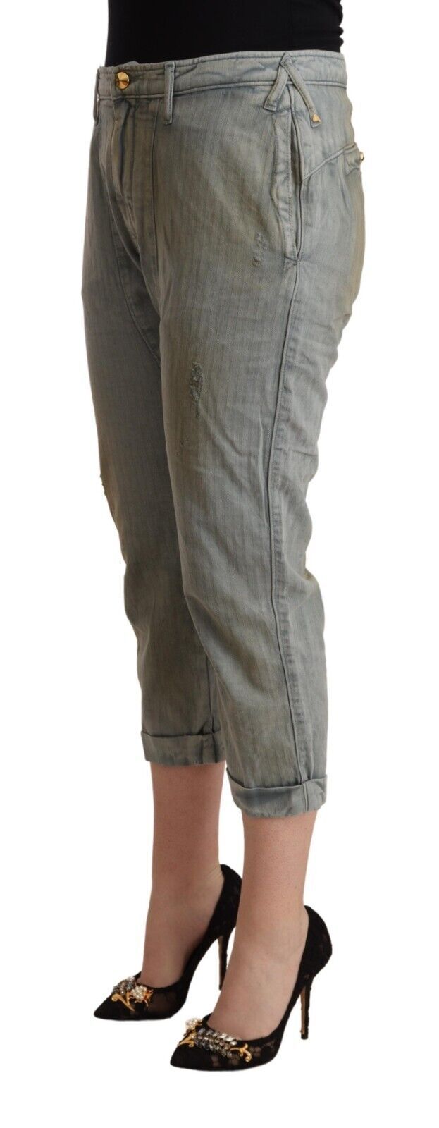 CYCLE Schicke, verkürzte Skinny-Hose mit mittlerer Taille