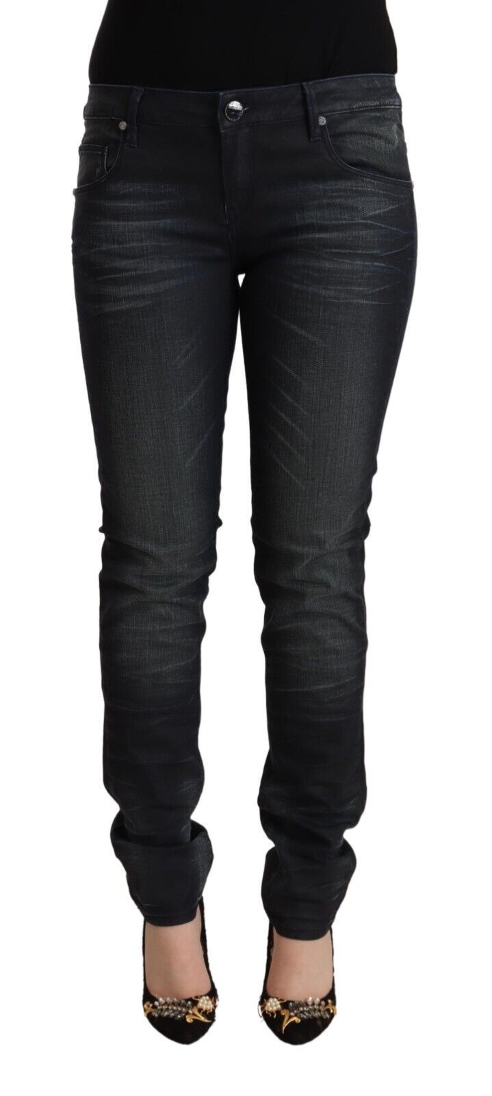 Acht Sleek – Slim-Fit-Jeans in verwaschenem Schwarz