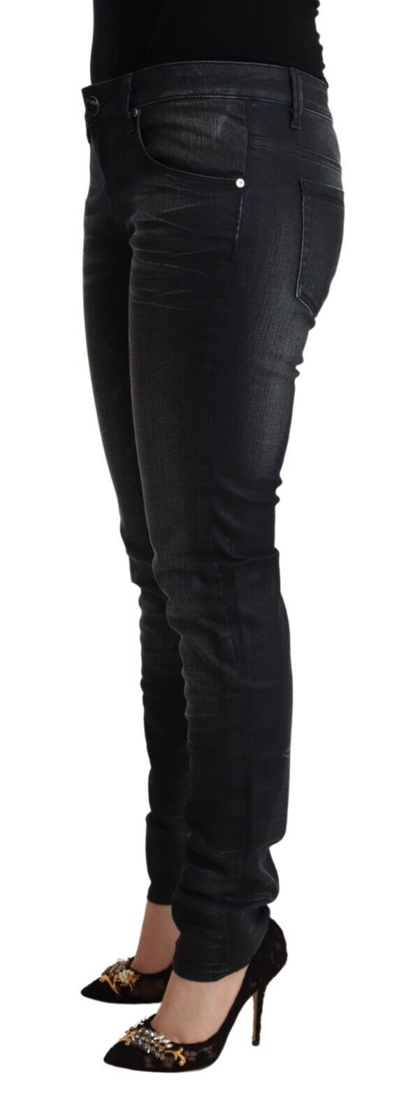 Acht Sleek – Slim-Fit-Jeans in verwaschenem Schwarz