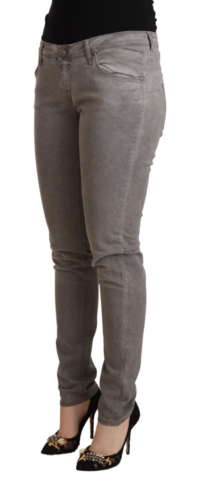 Acht Chic Skinny Jeans aus Baumwollmischung mit niedriger Taille