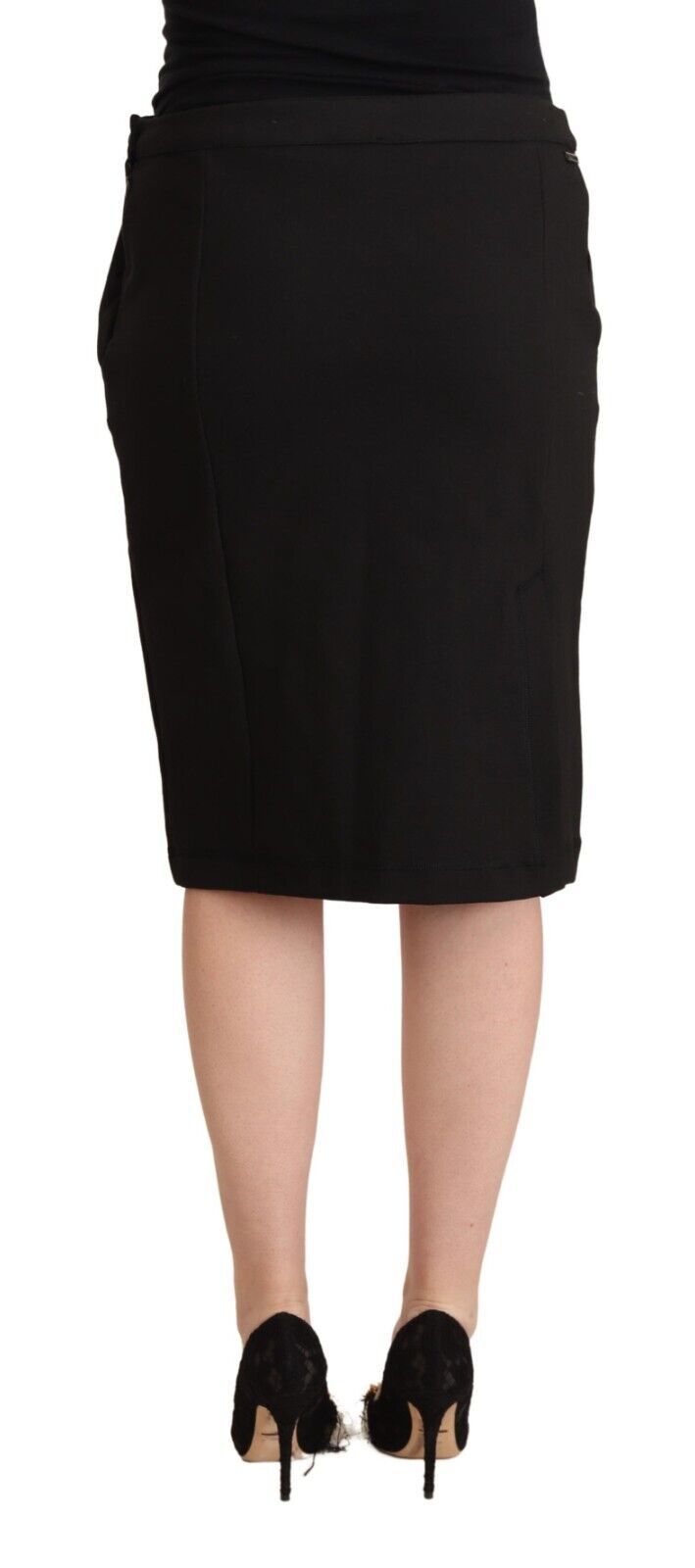 Jupe crayon noire chic GF Ferre longueur genou
