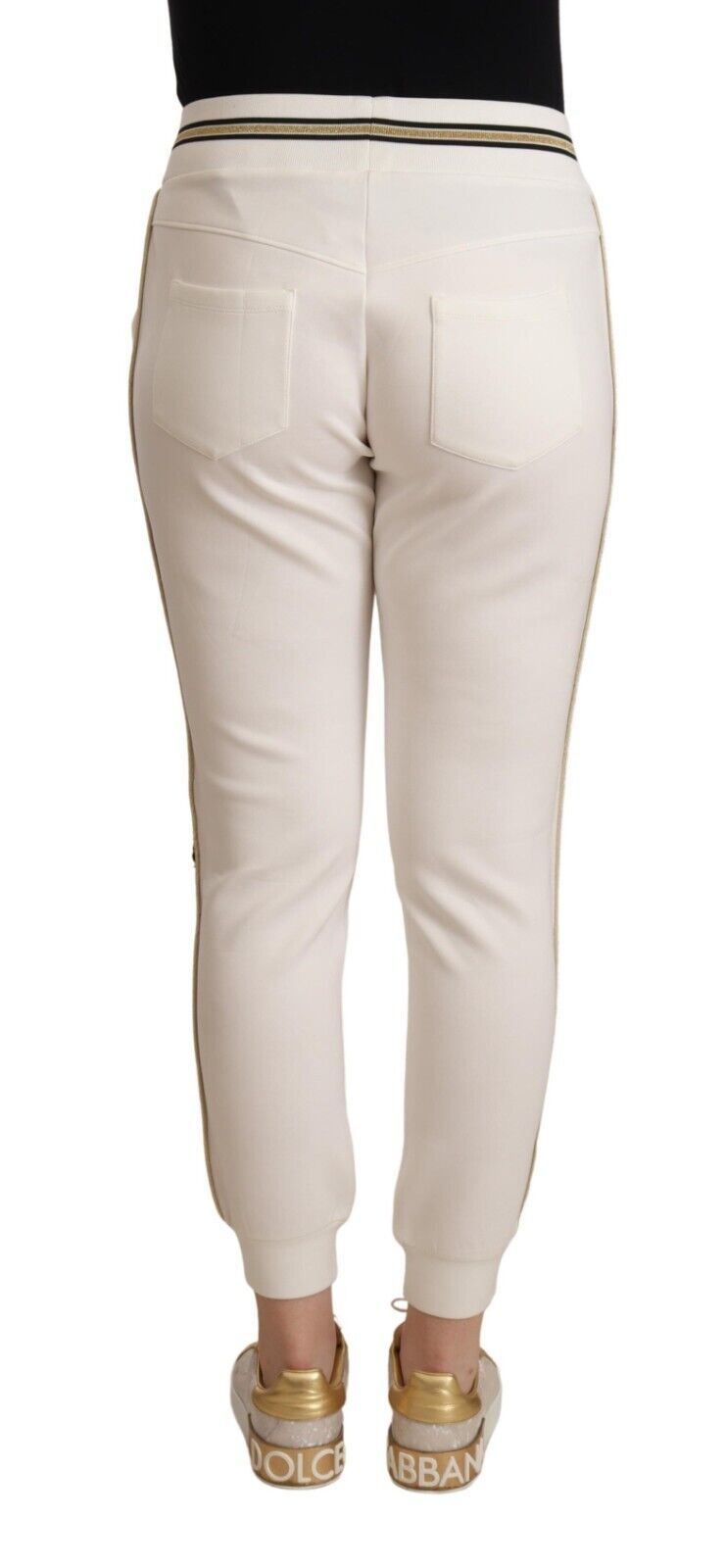 Patrizia Pepe Chic Jogginghose mit mittlerer Taille in Weiß