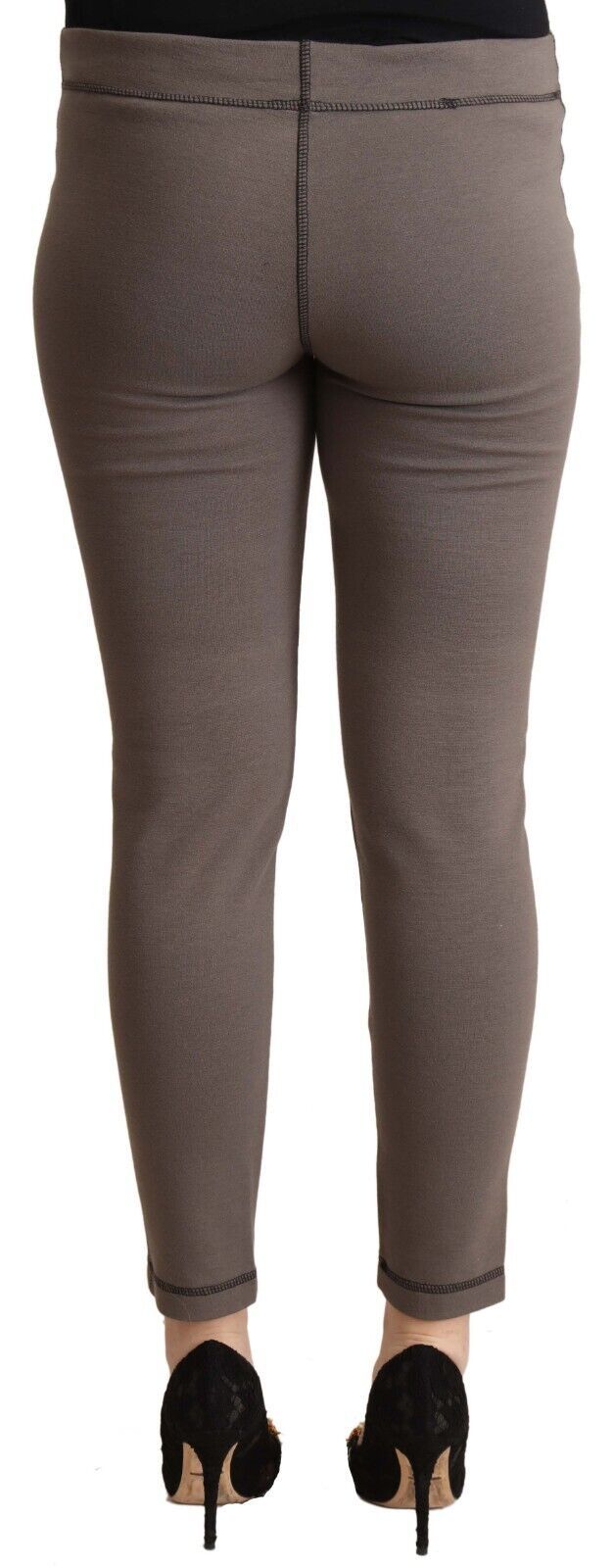 Pantalon skinny taille moyenne gris chic John Galliano pour un style sophistiqué
