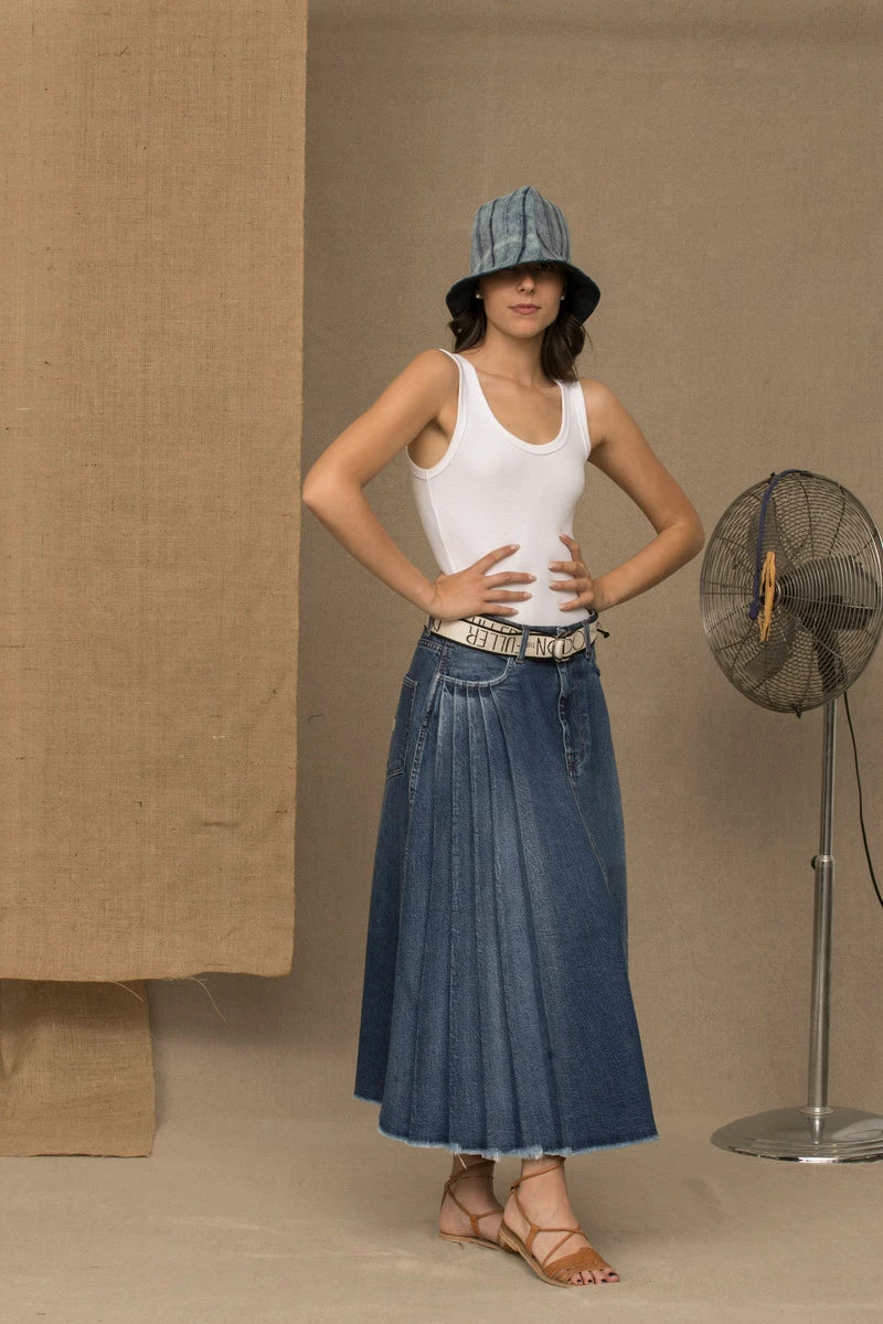 Don The Fuller Skirts Denim Blue Woman