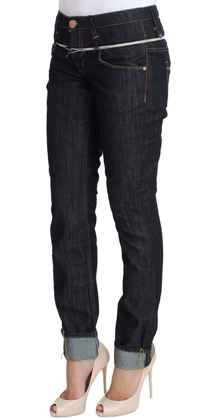 Acht Elegante Straight Leg Dunkelblaue Jeans