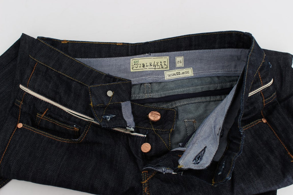 Acht Elegante Straight Leg Dunkelblaue Jeans