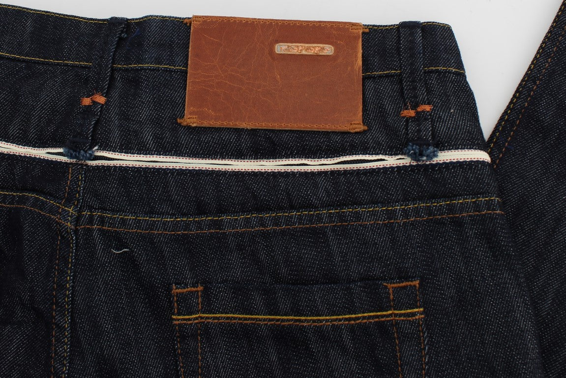 Acht Elegante Straight Leg Dunkelblaue Jeans