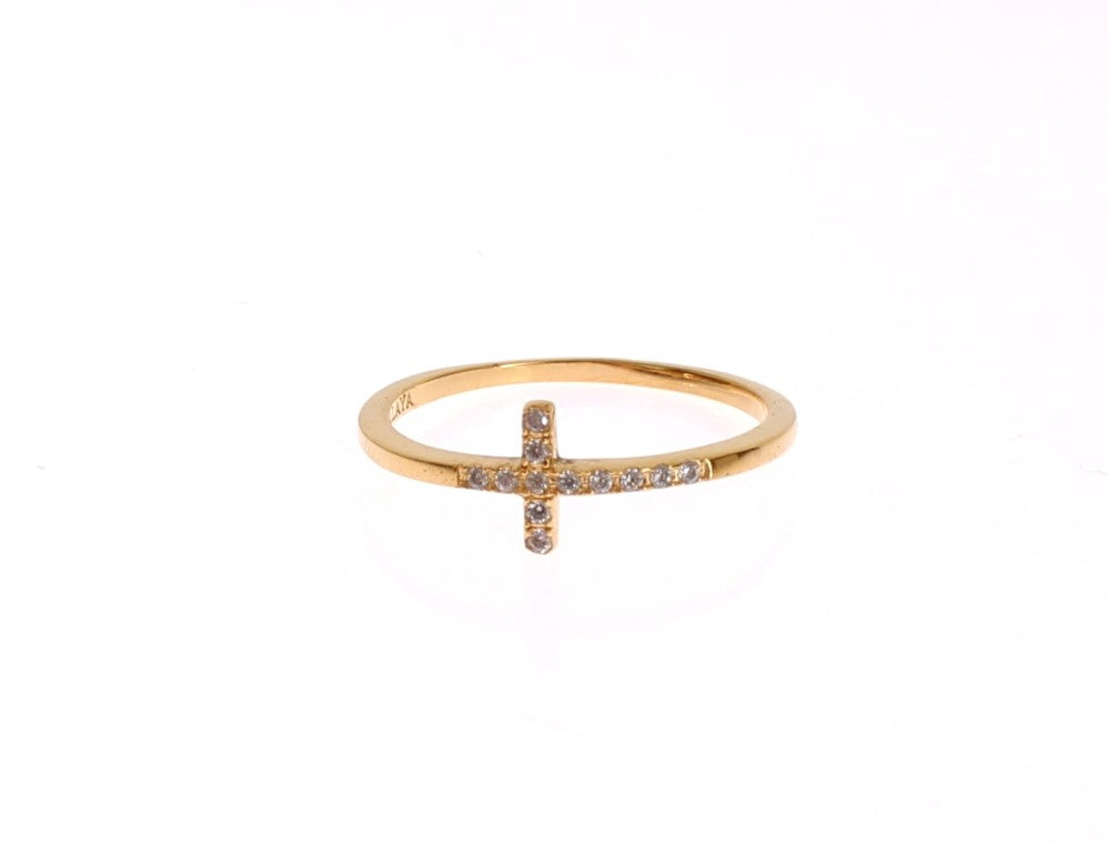 Nialaya Chic Handgefertigter goldener CZ-Kristallring