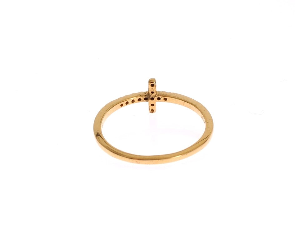 Nialaya Chic Handgefertigter goldener CZ-Kristallring