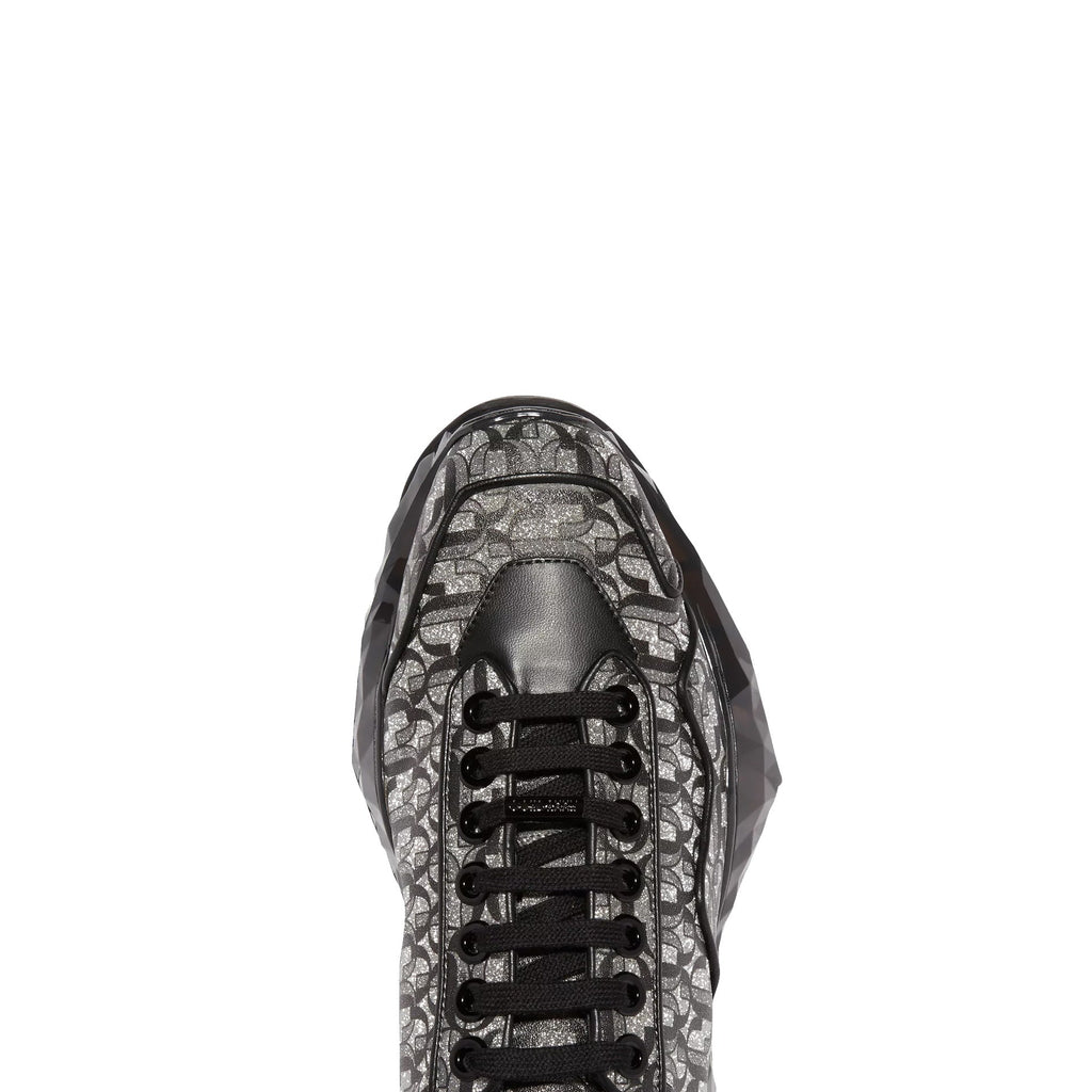 Jimmy Choo Diamond JC Monogram Glitter Leather Sneakers